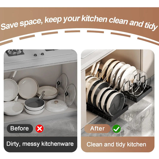 Pots and Pans Organizer Under Cabinet