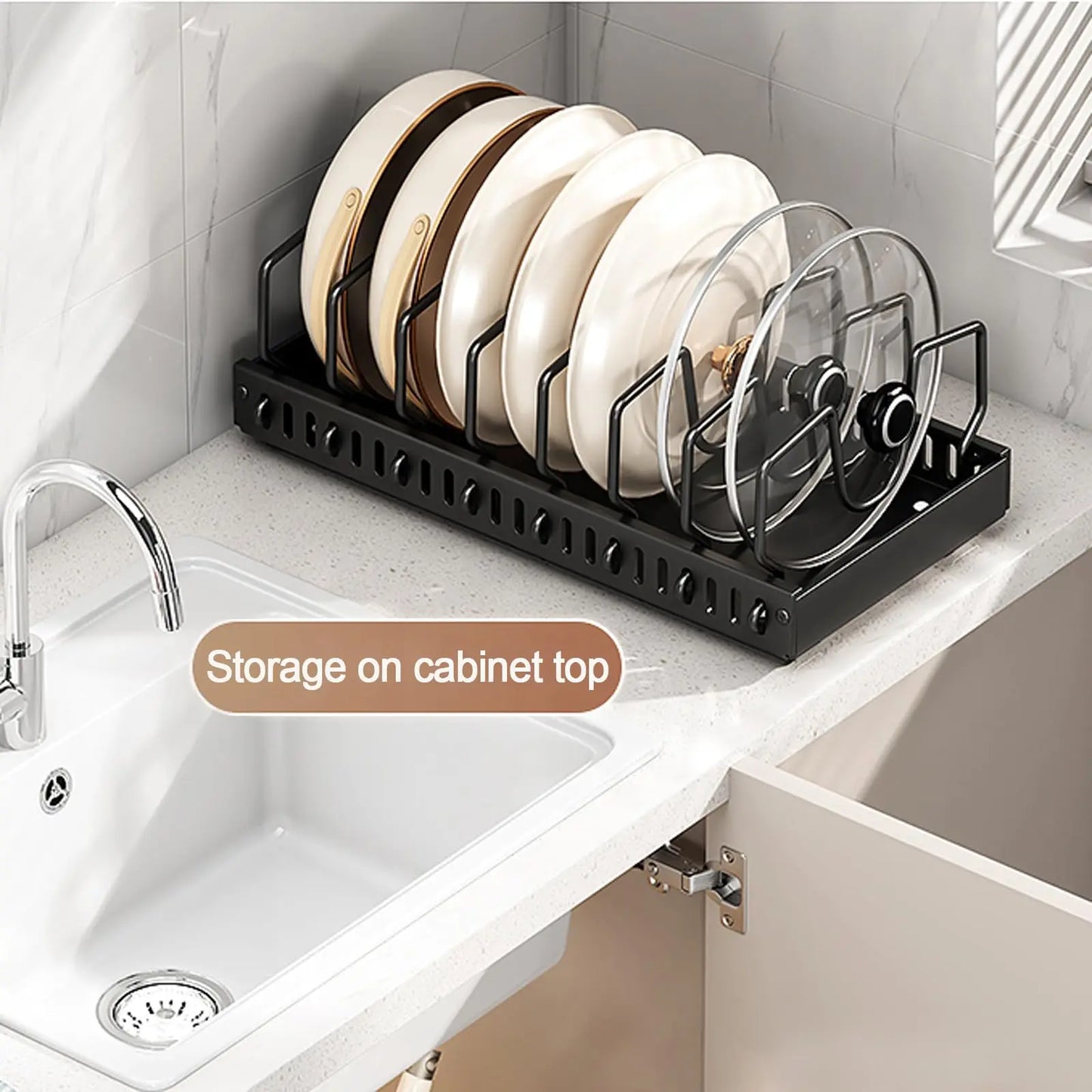Pots and Pans Organizer Under Cabinet